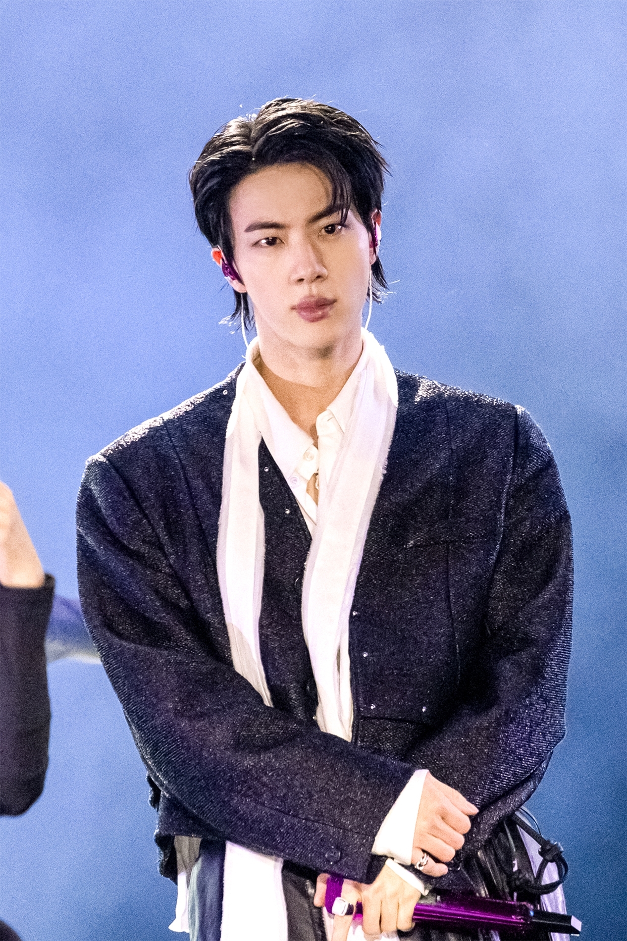 Jin of BTS performs at Gwanghawmun in central Seoul on Saturday.  (Big Hit Music)