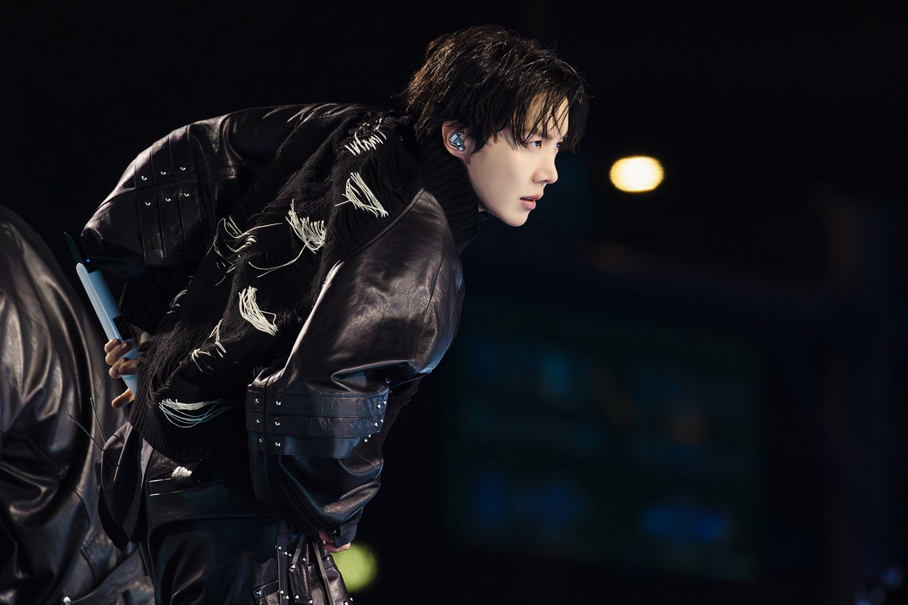 J-Hope of BTS performs at Gwanghawmun in central Seoul on Saturday. (Big Hit Music)