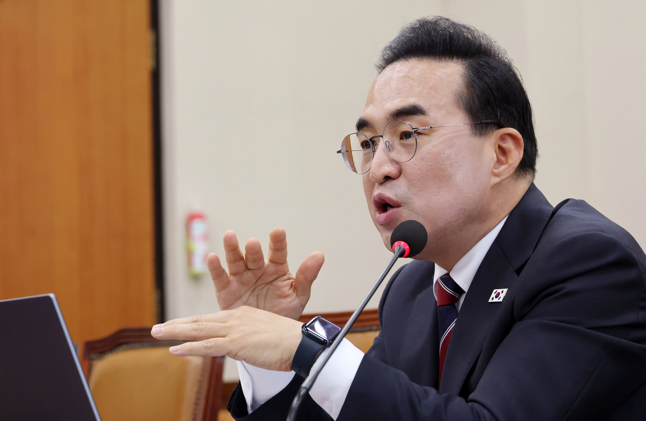 Park Hong-keun, nominated by President Lee Jae Myung as the new minister for planning and budget, speaks during a parliamentary confirmation hearing in Seoul on Monday. (Yonhap)
