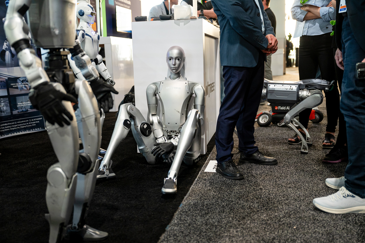 The Unitree H2 robot on the exhibition floor during the Nvidia GTC conference in San Jose, California, US, on Wednesday, March 18, 2026. [Getty Images]