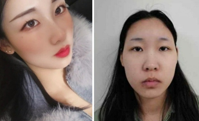 Kim So-young’s social media photo (left) next to a police mug shot (Online community)