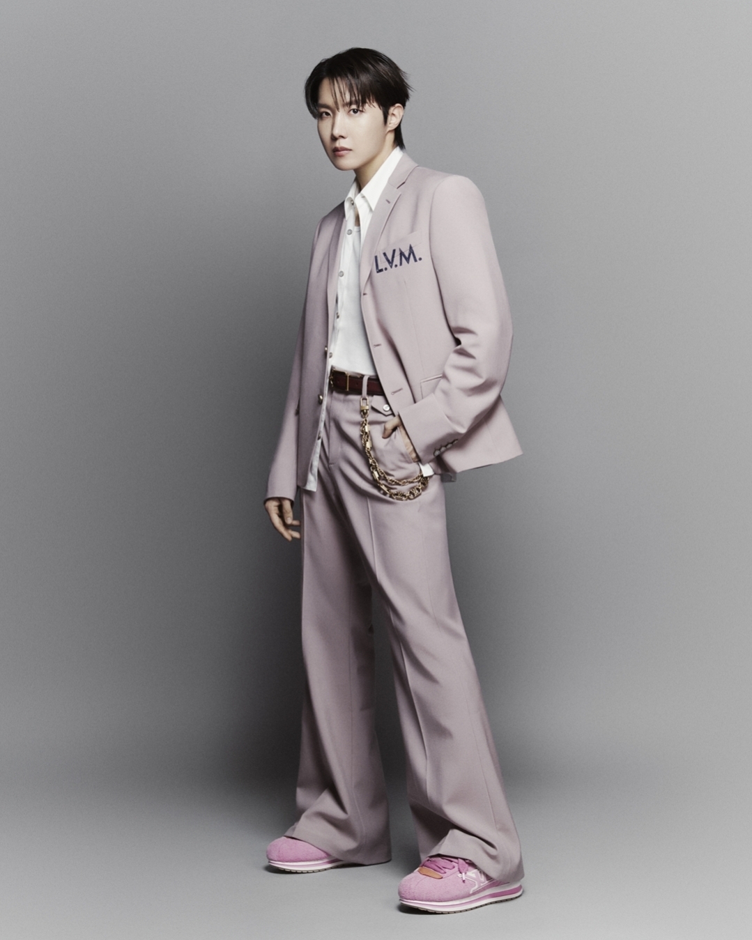 J-Hope with LV Buttersoft sneakers (Louis Vuitton)