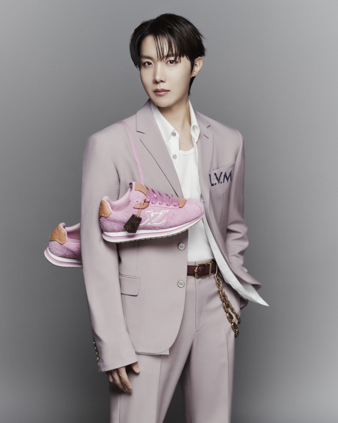 J-Hope with LV Buttersoft sneakers (Louis Vuitton)