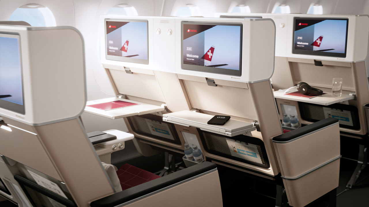 Premium economy seats aboard Swiss International Air Lines' Airbus A350 (Swiss International Air Lines)
