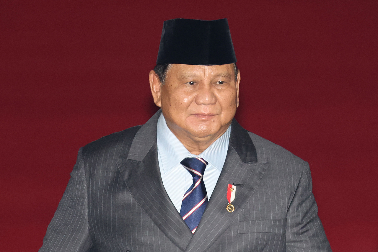 Indonesian President Prabowo Subianto arrives at Seoul Air Base in Seongnam, south of Seoul, on March 31, 2026. (Yonhap)
