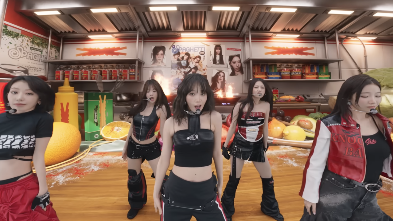 Girl group Le Sserafim performs 