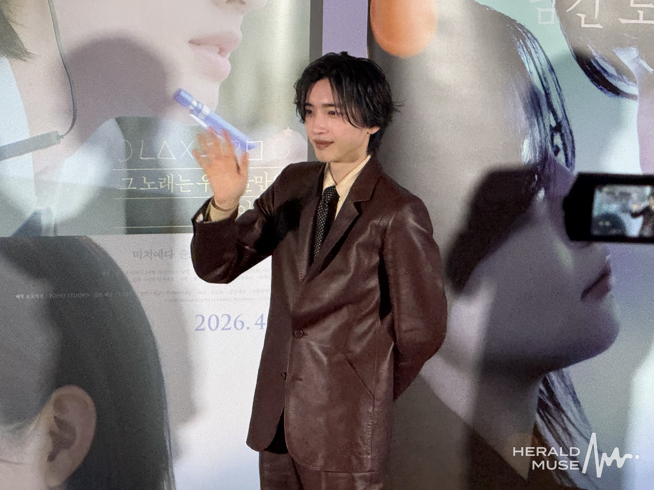 3일 오후 서울 용산구 CGV 용산아이파크몰에서 열린 <네가 마지막으로 남긴 노래> 기자간담회에 배우 미치에다 슌스케가 참석했다. 김민지 기자