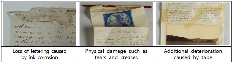 Damaged letters (National Archives)