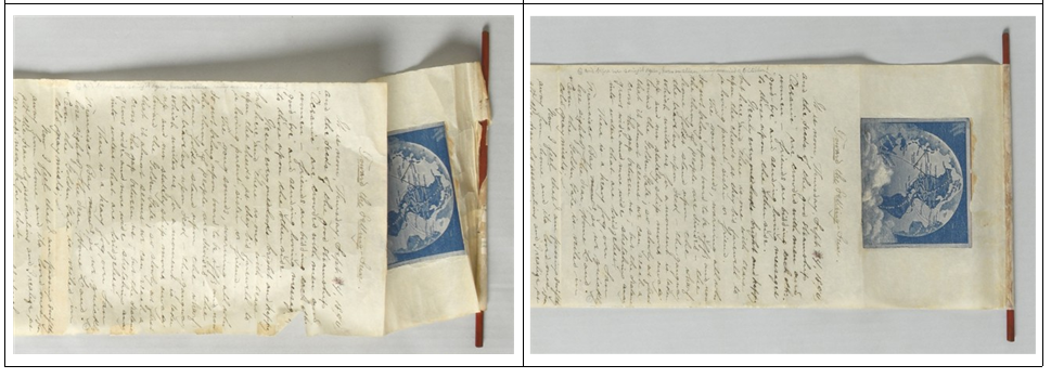 Before (left) and after image of the restoration process (National Archives)