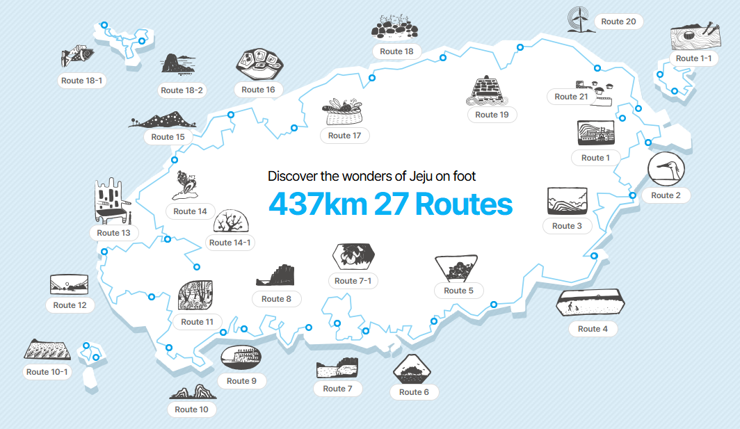 Jeju Olle trail map (Jeju Olle Foundation)