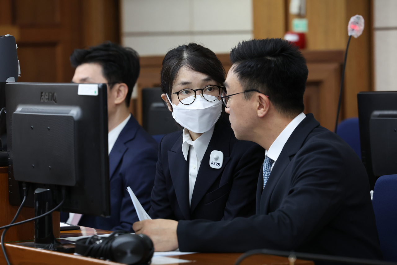Ex first lady Kim Keon Hee attends for her first trial hearing on corruption charges at a courtroom of the Seoul Central District Court on Sept. 24, 2025 in Seoul, South Korea. (Getty Images)