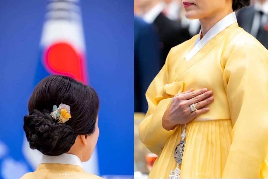 Photos of South Korean first lady Kim Hea Kyung shared by Alexandra Lebon, the the French president's  official photographer, on Instagram   (@alexandralebonphotographies)