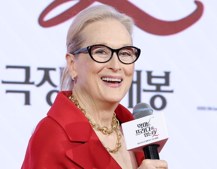 Meryl Streep speaks at a press conference for "The Devil Wears Prada 2" in Seoul, Wednesday. (Yonhap)
