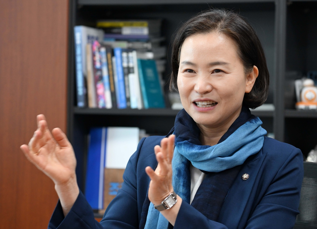 Rep. Lee Hae-min of the Rebuilding Korea Party speaks in an interview with The Korea Herald at the National Assembly in Seoul on Tuesday. (Lee Sang-sub/The Korea Herald)