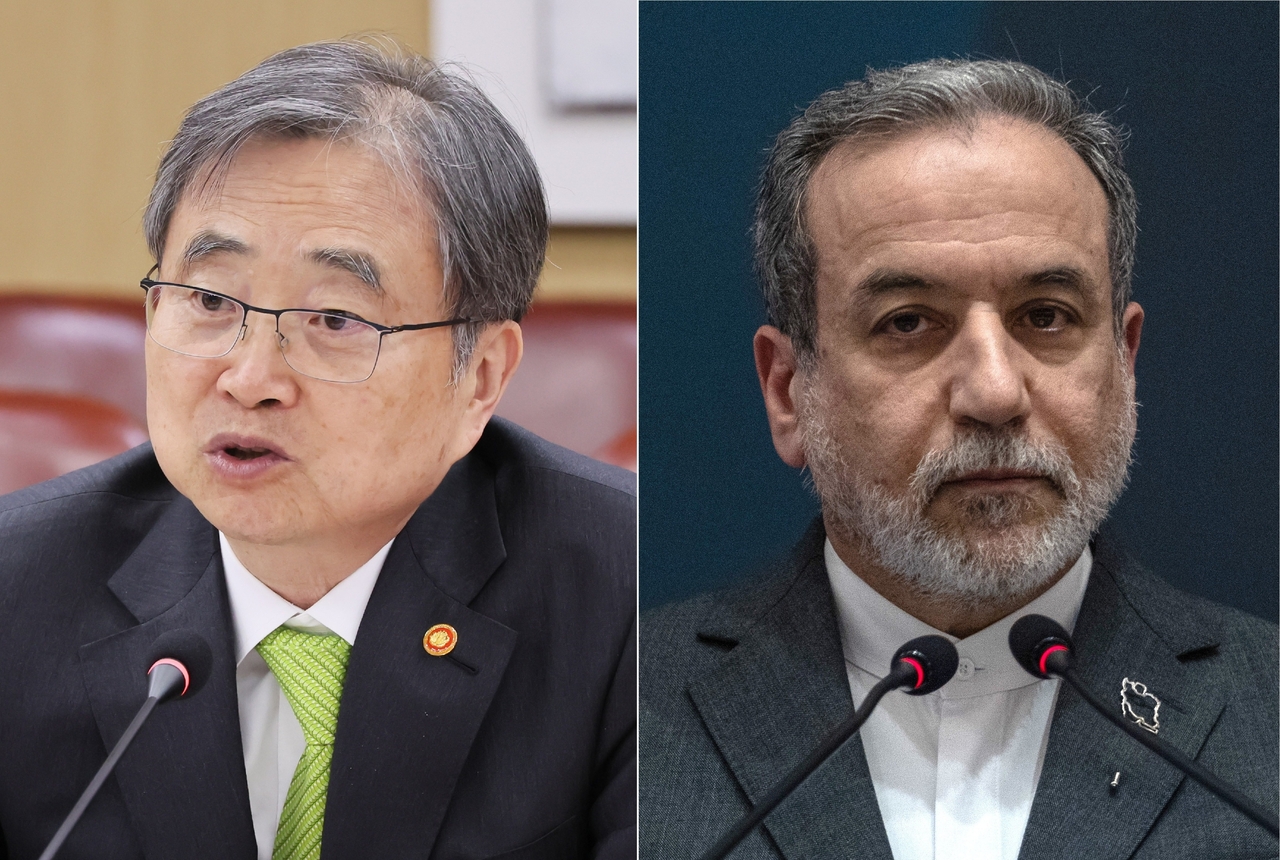 Left: South Korean Foreign Minister Cho Hyun (Yonhap)/ Right: Iranian Foreign Minister Abbas Araghchi (Getty Images)