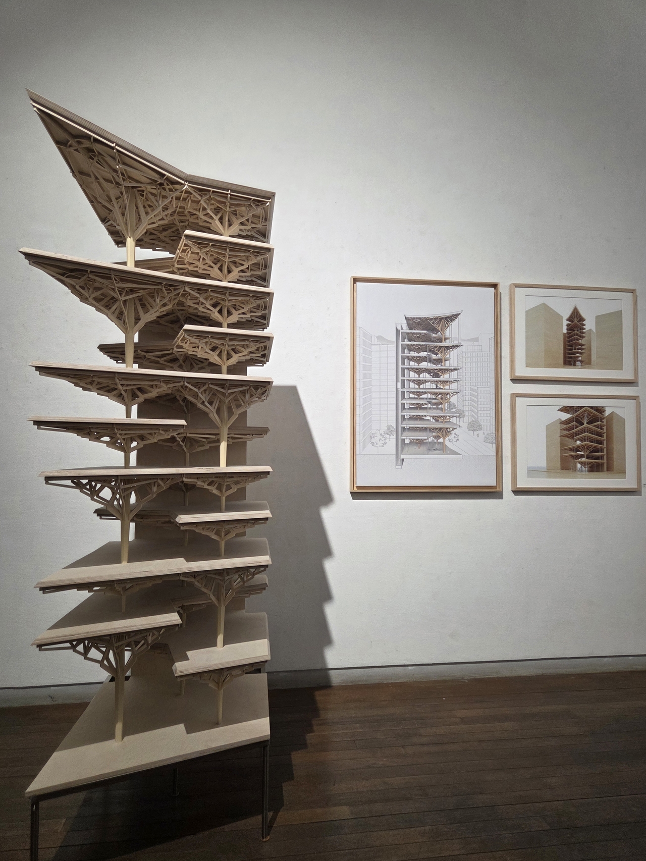 An exhibition for “Timbercraft: Lost Tectonics from East Asia” is on view at Topohaus in Seoul on April 4. (Park Yuna/The Korea Herald)