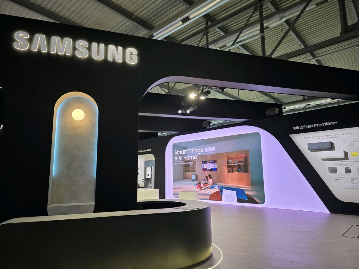 نمایی از فضای نمایشگاهی Samsung Electronics با محصولات HVAC و خانه های هوشمند در MCE 2026 که در ماه مارس در میلان برگزار شد. (سامسونگ الکترونیک)