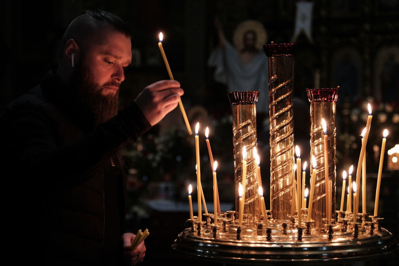 Orthodox Easter celebrations in Kramatorsk, Donetsk, Ukraine, Sunday (EPA-Yonhap)