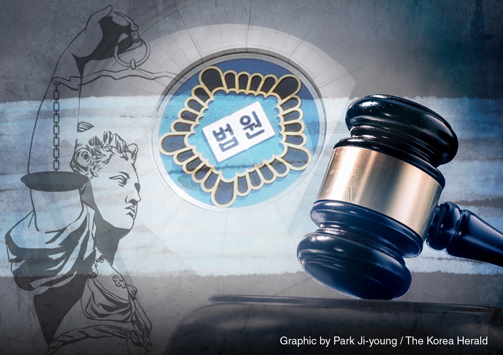 An illustration depicts the justice system. (Park Ji-young/The Korea Herald)