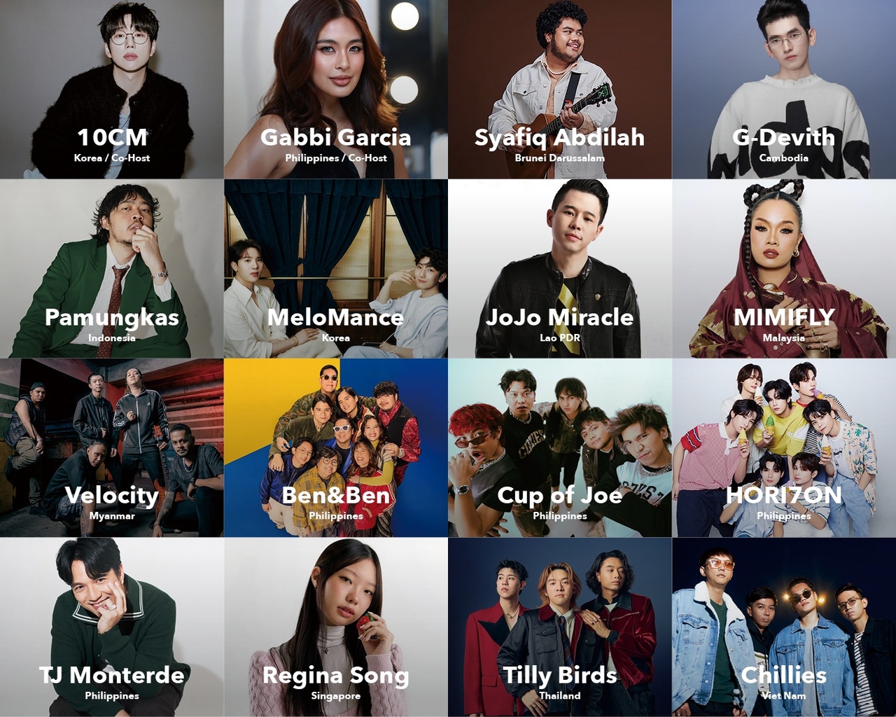 Artist lineup for "Korea-ASEAN Music Festival" (KBS)