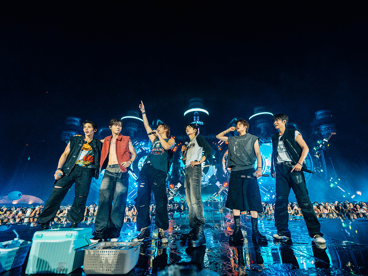 Riize performs at the K20 Songkran Music Festival held at S20 Land on Ratchada Road in Bangkok on Tuesday. (K20 Festival)