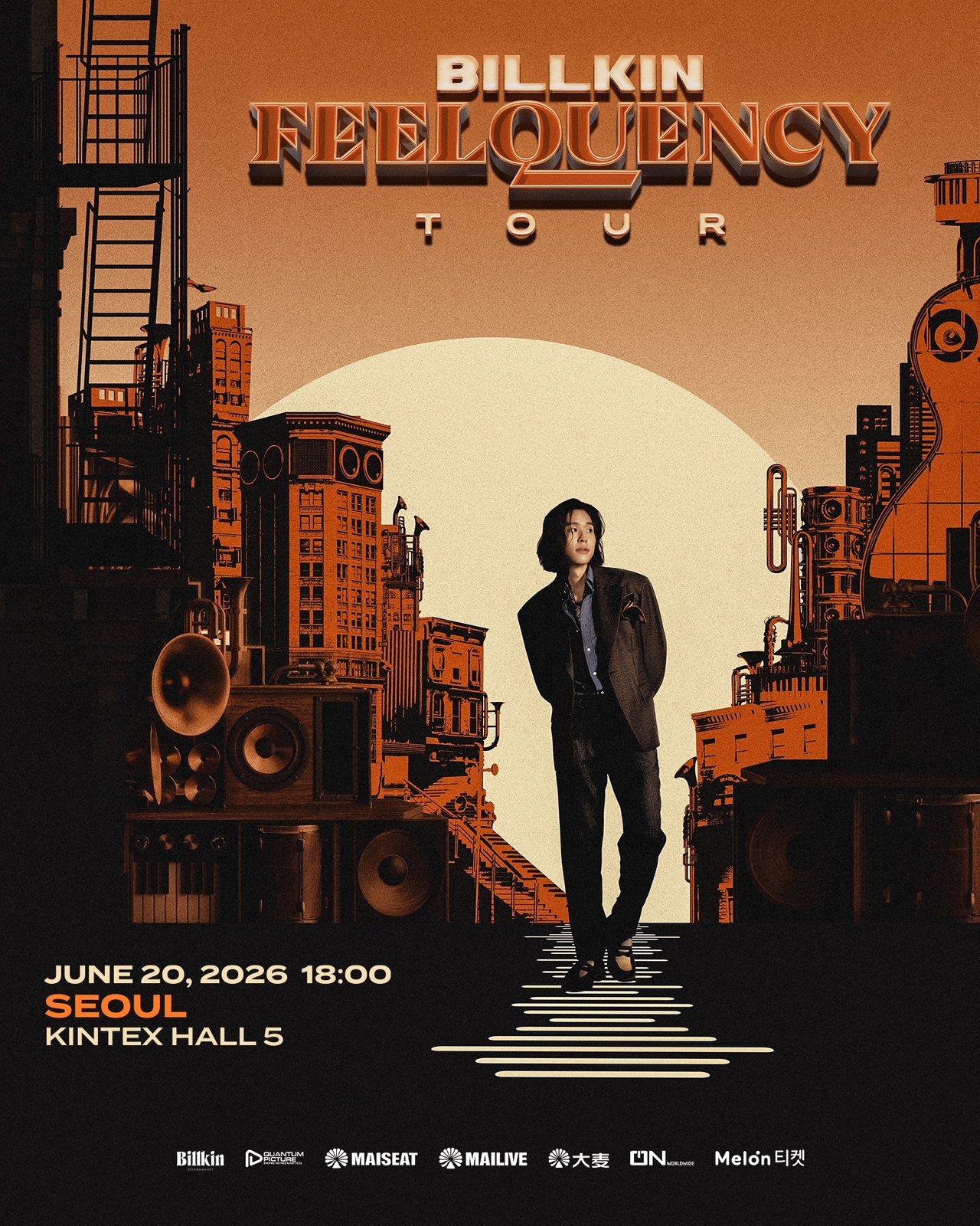 Promotional poster for “2026 Billkin Feelquency Tour in Seoul, South Korea” (O.N. worldwide)
