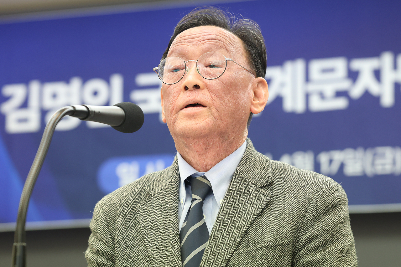 Kim Myung-in, director of the National Museum of World Writing Systems, speaks during a press conference marking his first 100 days in office on Friday. (Yonhap)
