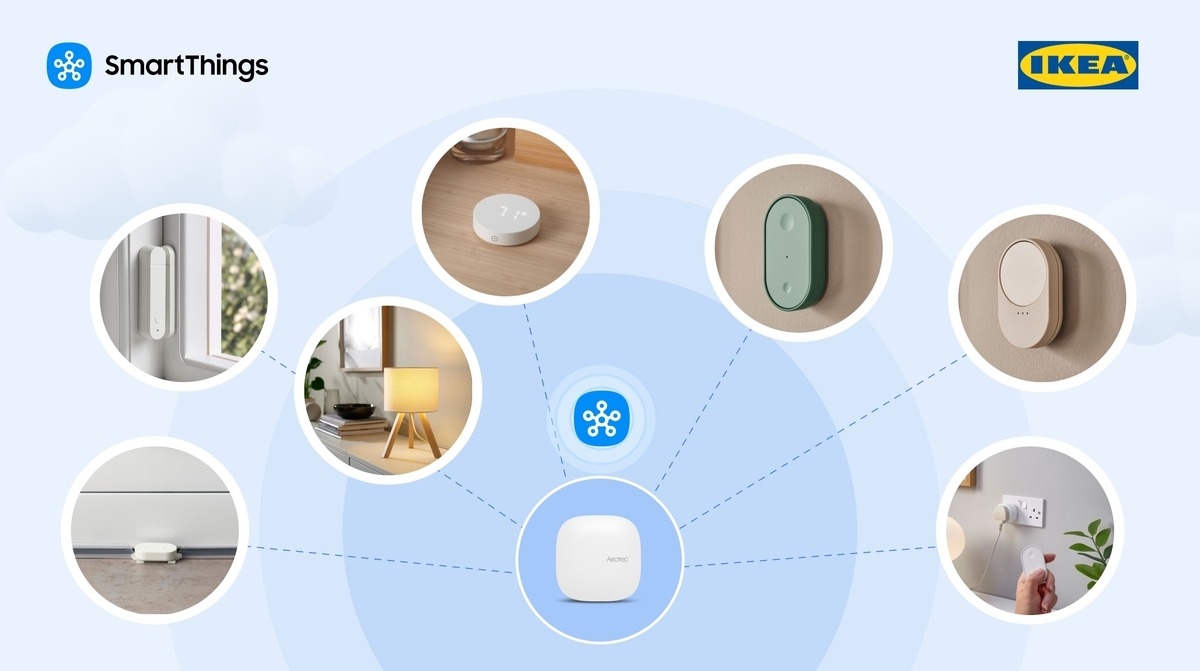 This image, provided by Samsung Electronics Co., shows its SmartThings platform connecting IKEA's products. (Yonhap)