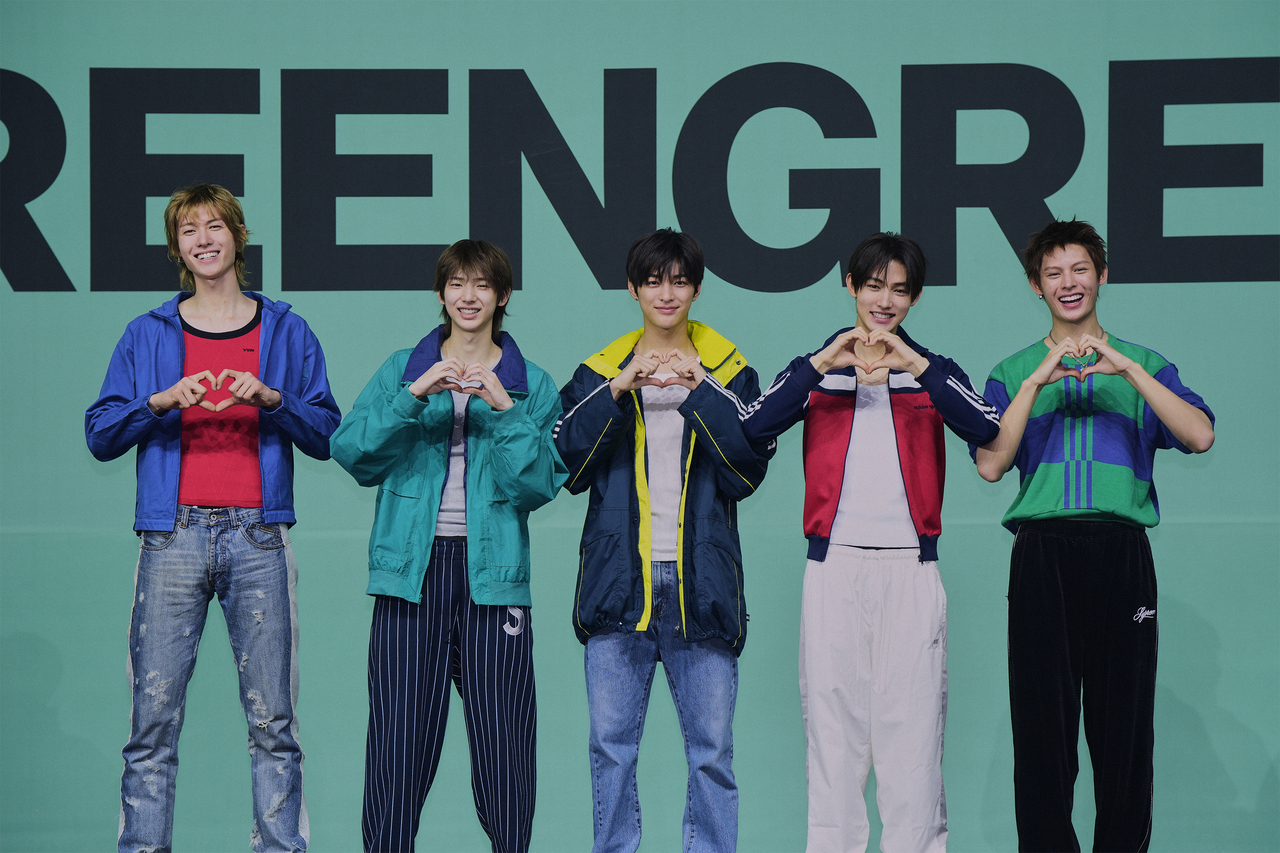 Cortis poses during a showcase for its new main track “RedRed” in Seoul, Monday. (BigHit Music)