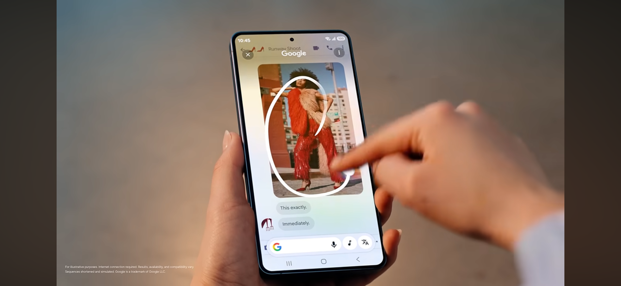 Screenshot from a Samsung Electronics promotional video for the Galaxy S26 Ultra referencing “The Devil Wears Prada 2." (Samsung's YouTube channel)