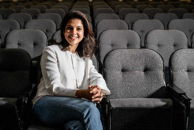 Urmila Venugopalan, president and managing director of the Motion Picture Association's Asia-Pacific region, poses for a photo at The Korea Herald headquarters in Yongsan-gu, Seoul, Monday. (Yoon Chang-bin/The Korea Herald)