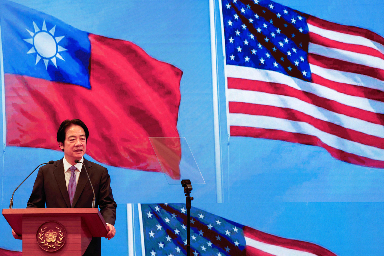 Taiwan's President Lai Ching-te speaks at a press conference in Taipei, Taiwan, in February. (Reuters-Yonhap)