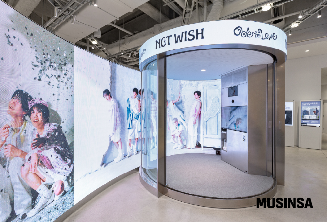 An NCT Wish-themed karaoke booth inside the Musinsa Megastore Seongsu (Musinsa)