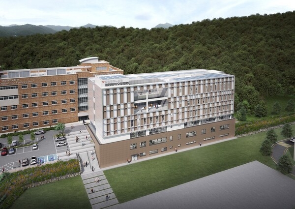 An rendered image of the completed Daejeon Bio Startup Hub, set for completion in 2027. (Daejeon Technopark)