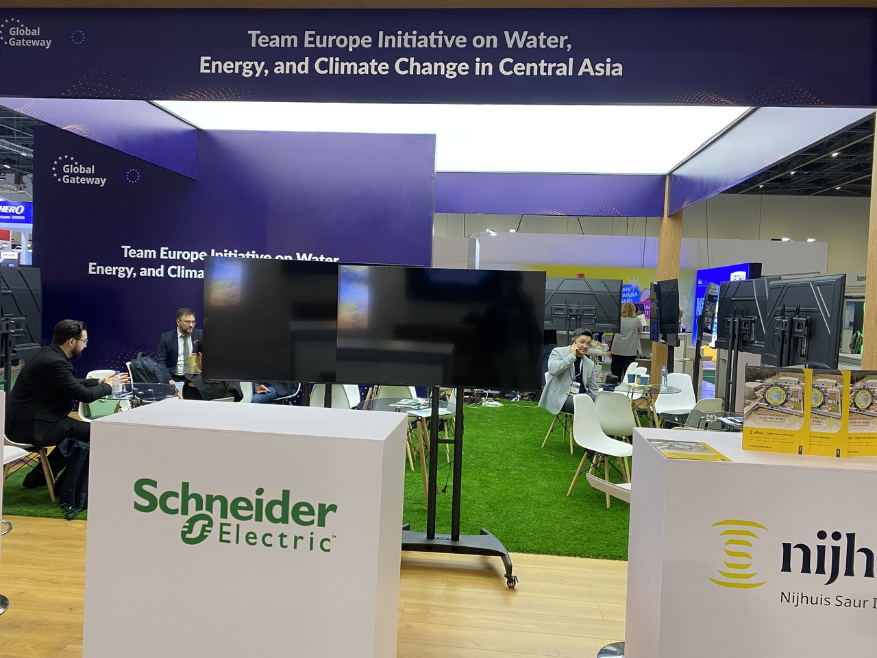 European booth at the Regional Ecological Summit Expo 2026 in Astana, Kazakhstan, Friday (Lim Jae-seong/The Korea Herald)
