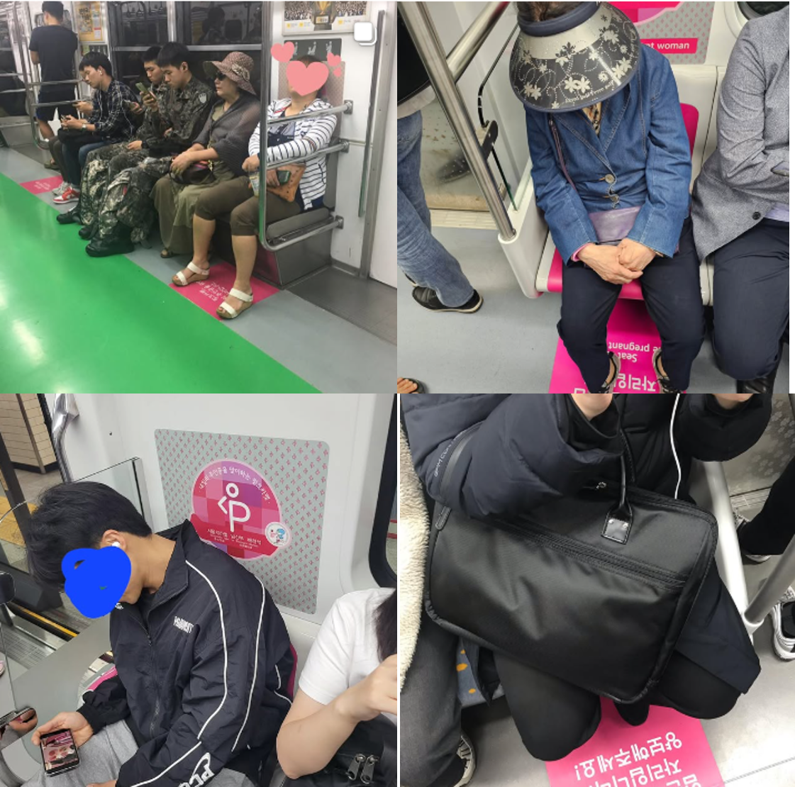 Instagram photos of passengers seated in pregnancy priority seats have been secretly taken by users identifying themselves as pregnant women and posted online. (Instagram)