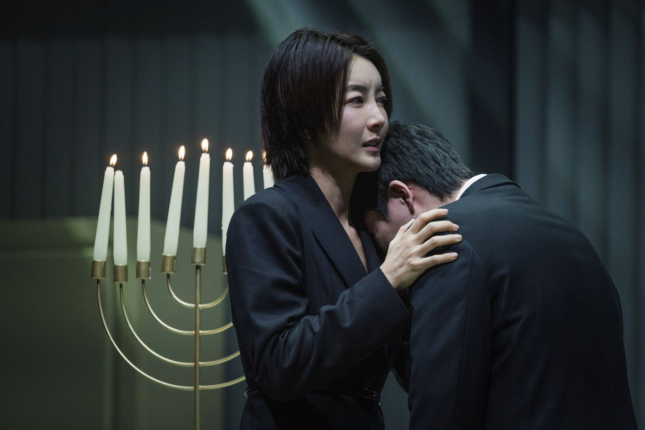 Jin Seo-yeon performs a scene from “Mother of Him.” (National Theater Company of Korea)