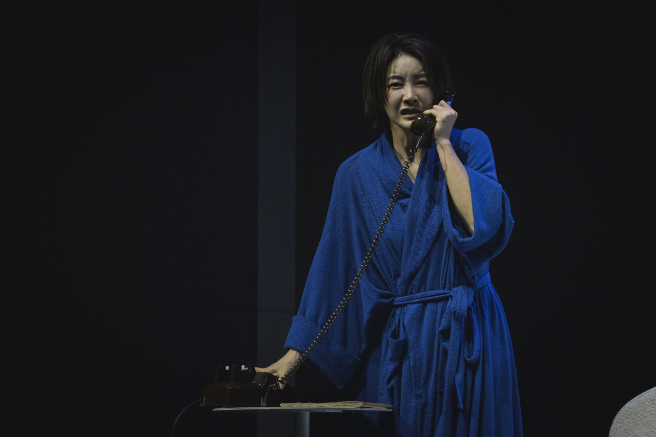 Jin Seo-yeon performs a scene from “Mother of Him.” (National Theater Company of Korea)