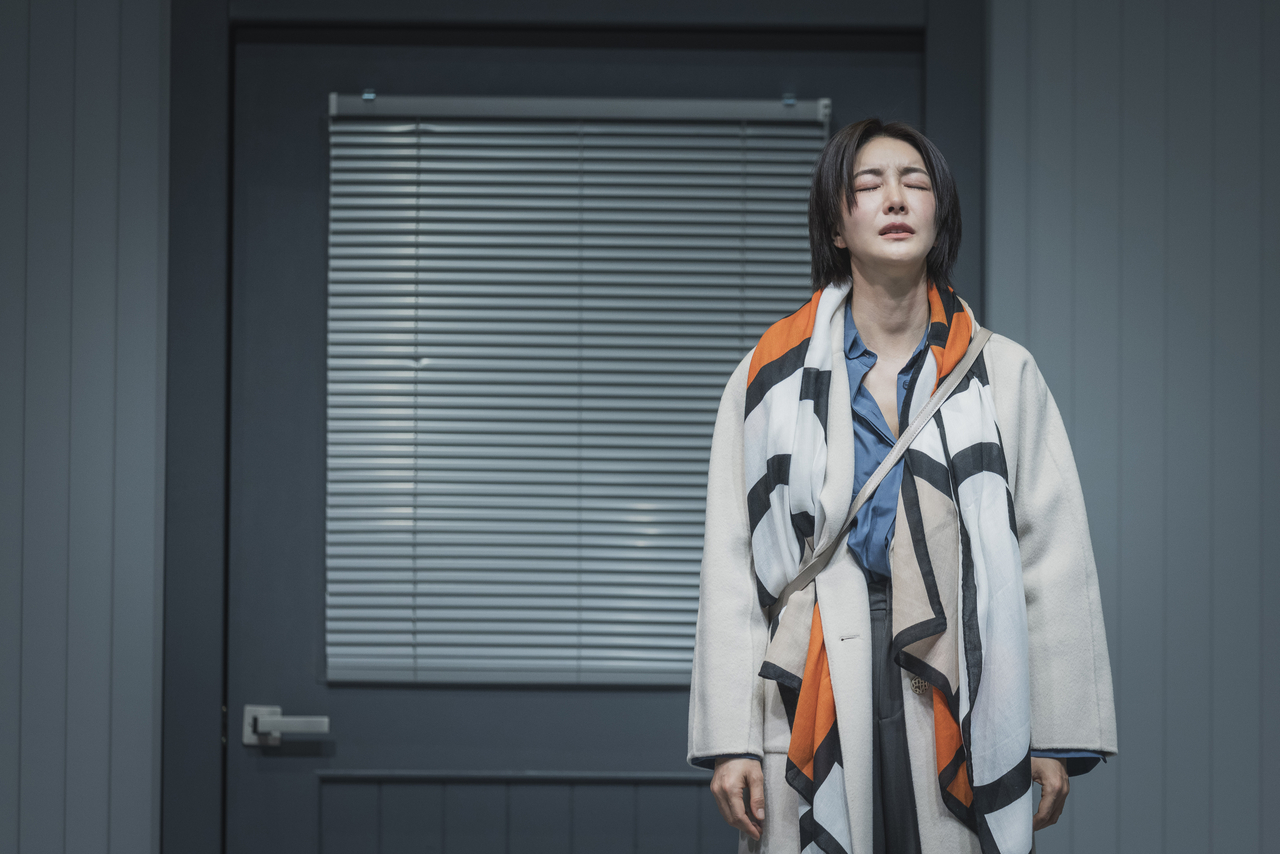 Jin Seo-yeon performs a scene from “Mother of Him.” (National Theater Company of Korea)