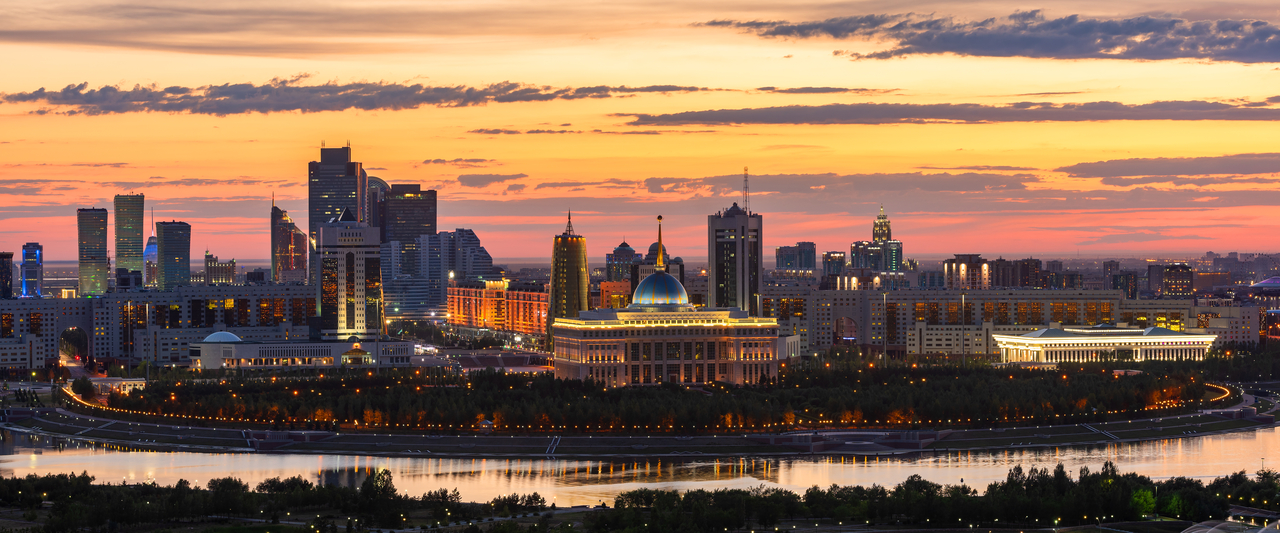Sunset over the central part of Astana, Kazakhstan (Getty Images Bank)