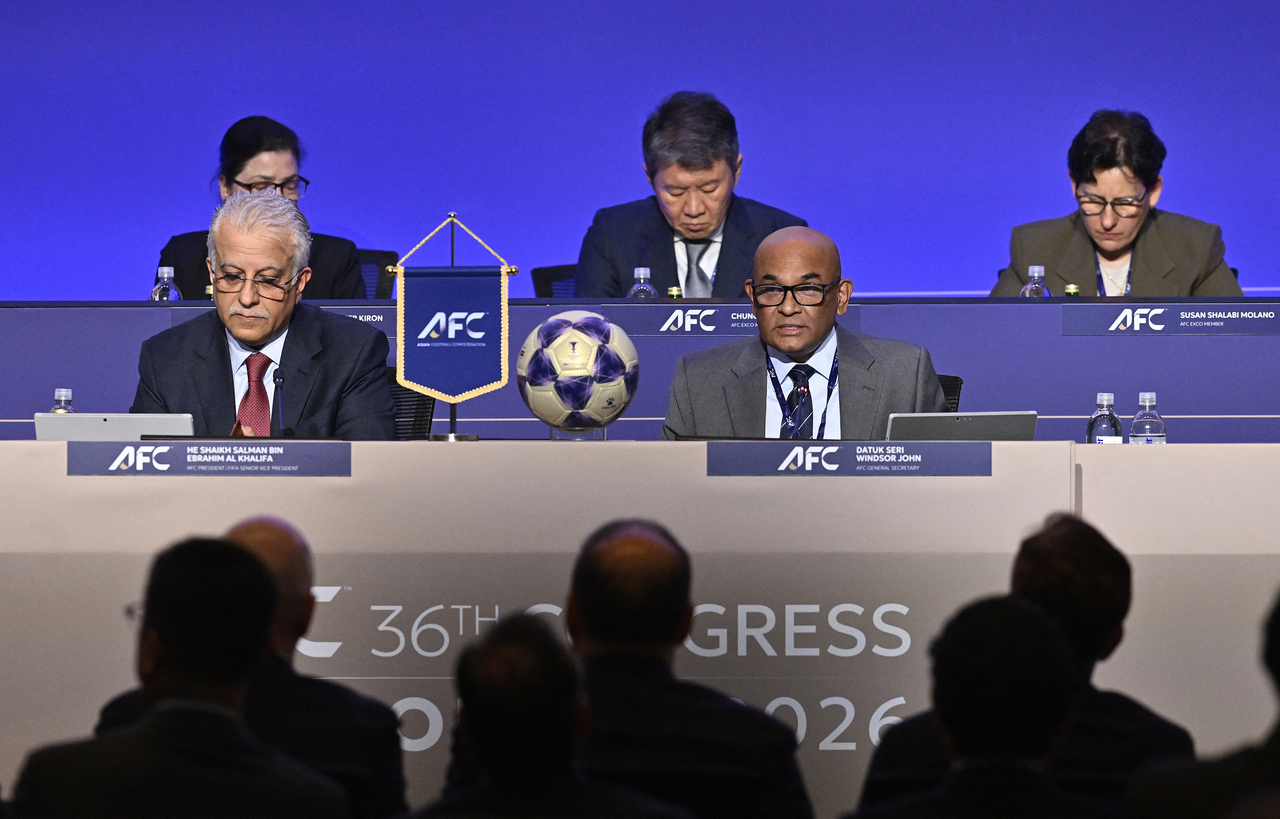 Delegations from AFC member nations attend the 36th AFC Annual Congress at the Vancouver Convention Center in Vancouver, British Columbia, on Tuesday.   (Reuters-Yonhap)