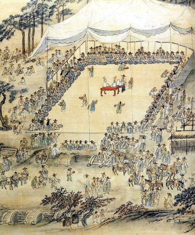 "Gathering of Elderly Officials at Manwoldae" by Kim Hong-do (National Museum of Korea)