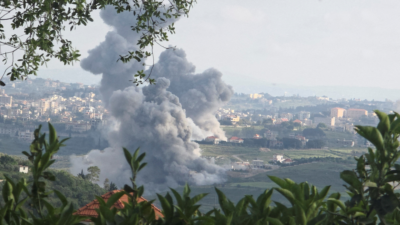 Smoke rises in Habboush, Lebanon, following Israeli strikes on Friday. (Reuters - Yonhap)
