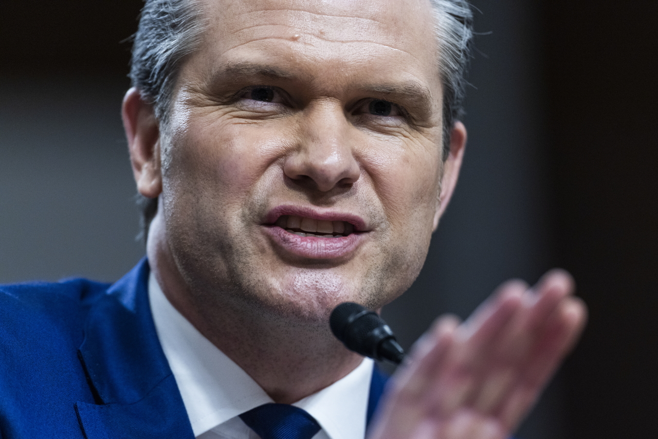 US Secretary of Defense Pete Hegseth testifies before the Senate Armed Services Committee in the Dirksen Senate Office Building in Washington, DC, on Thursday. (EPA)