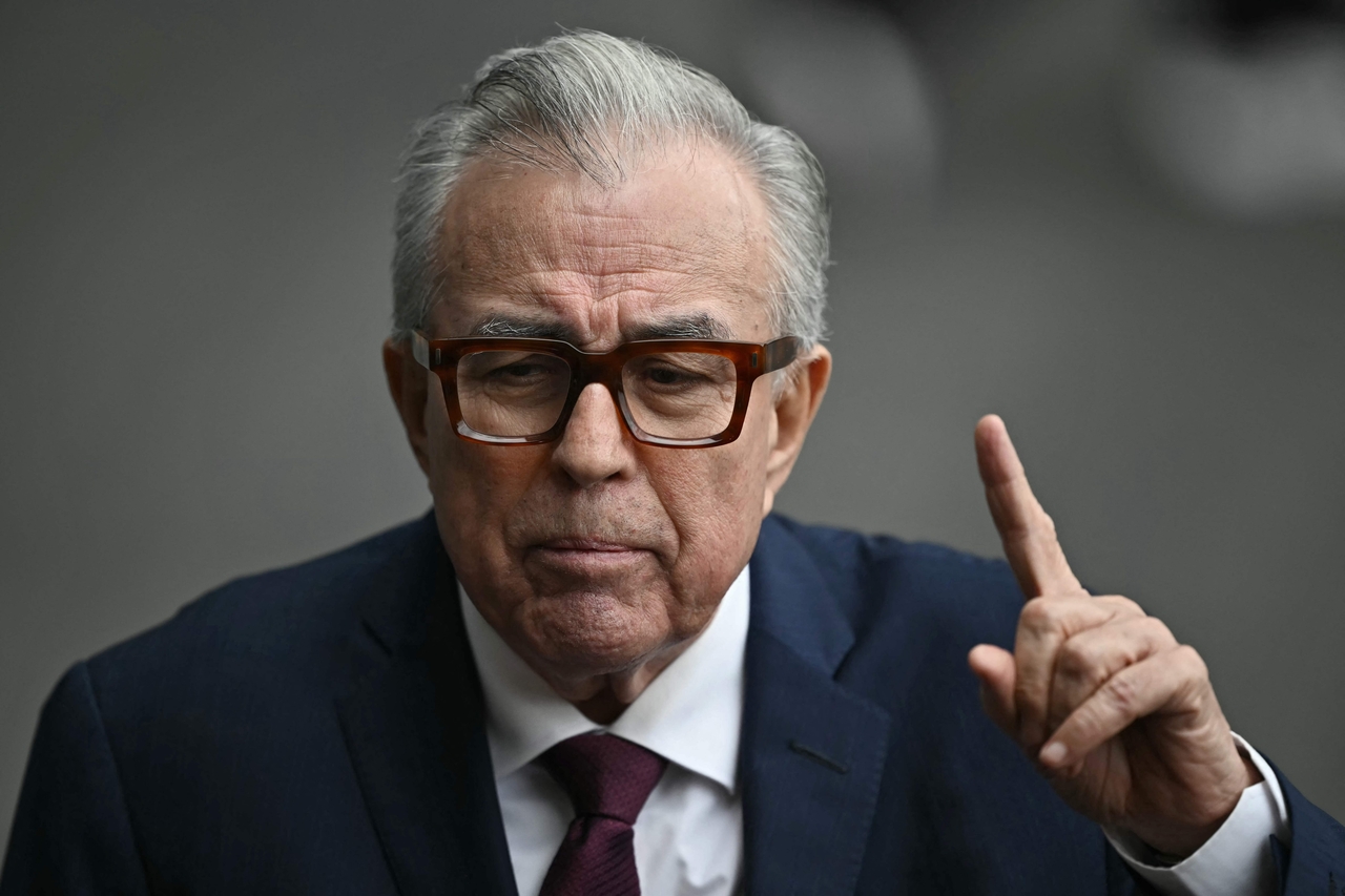 The Governor of Sinaloa Ruben Rocha Moya speaks in Mexico City in 2024. (AFP-Yonhap)