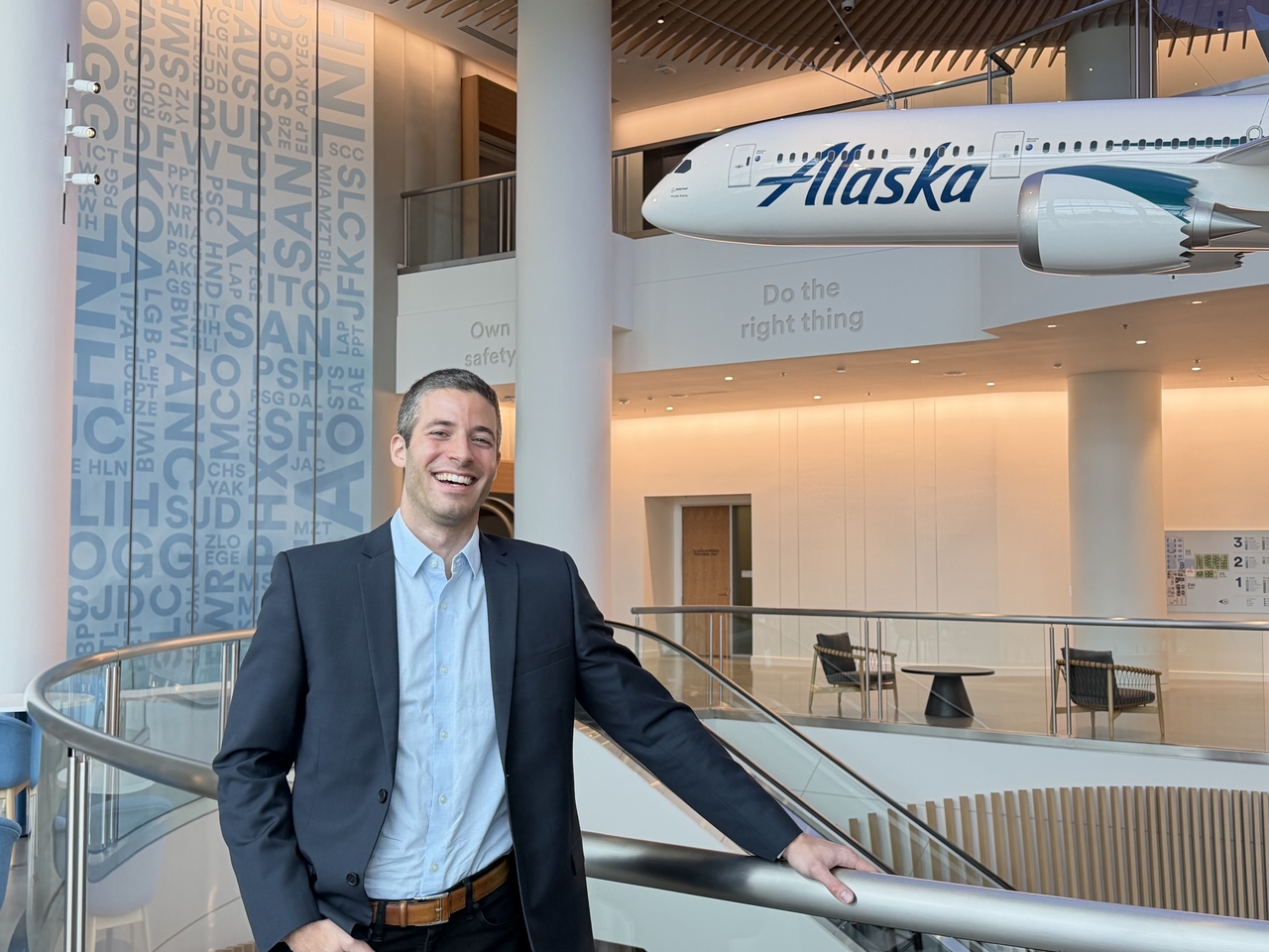 Alex Judson, managing director of partnerships and international at Alaska Airlines, speaks to The Korea Herald at the airline’s global training center in Seattle. (Hong Yoo/The Korea Herald)