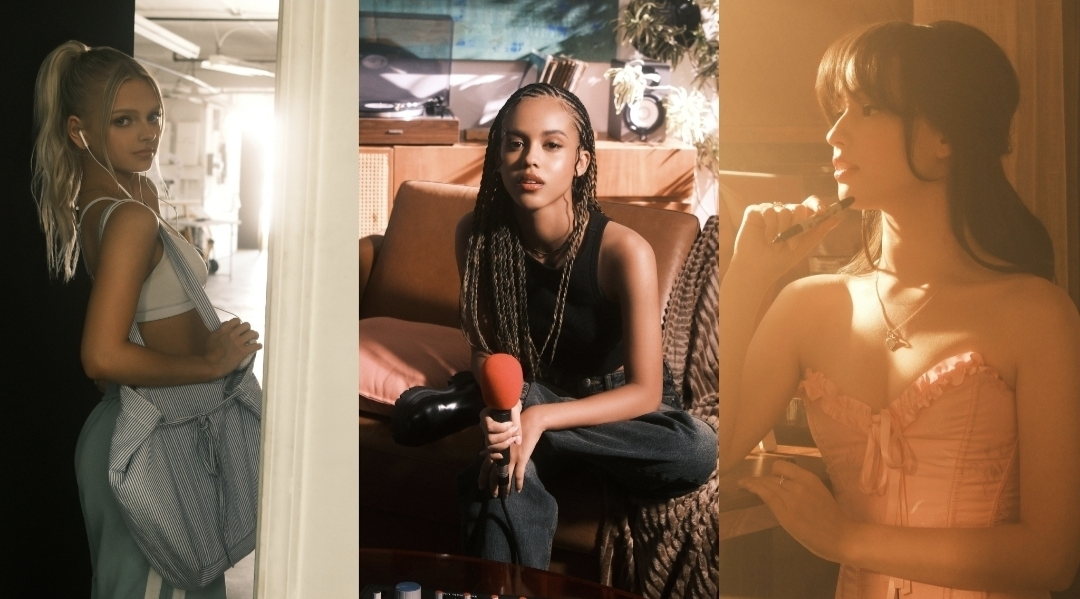 From left: Emily, Samara and Lexie, members of Hybe and Geffen Records’ new global girl group (Hybe, Geffen Records)