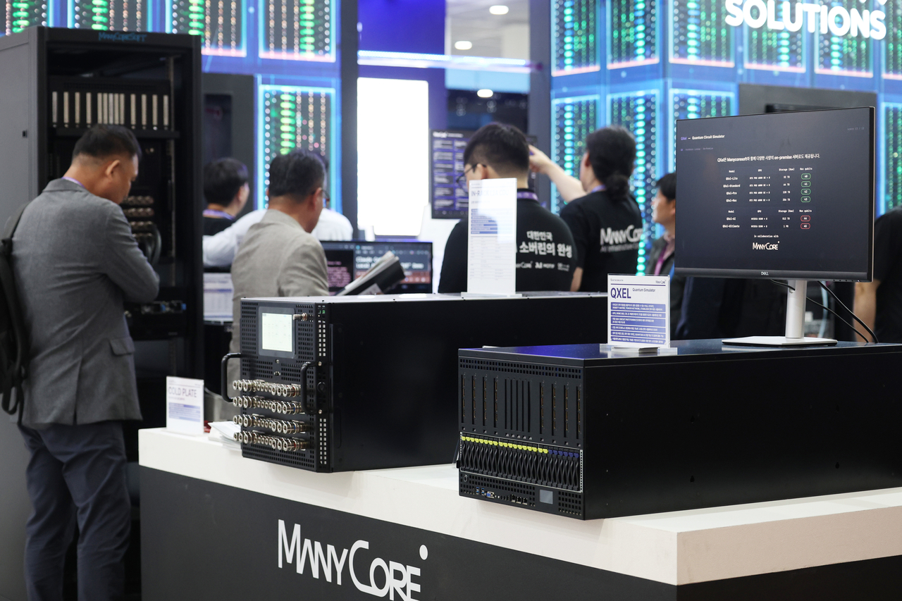 AI-powered technologies and equipment are displayed at AI Expo Korea 2026 at Coex in Seoul on Wednesday. (Yonhap)