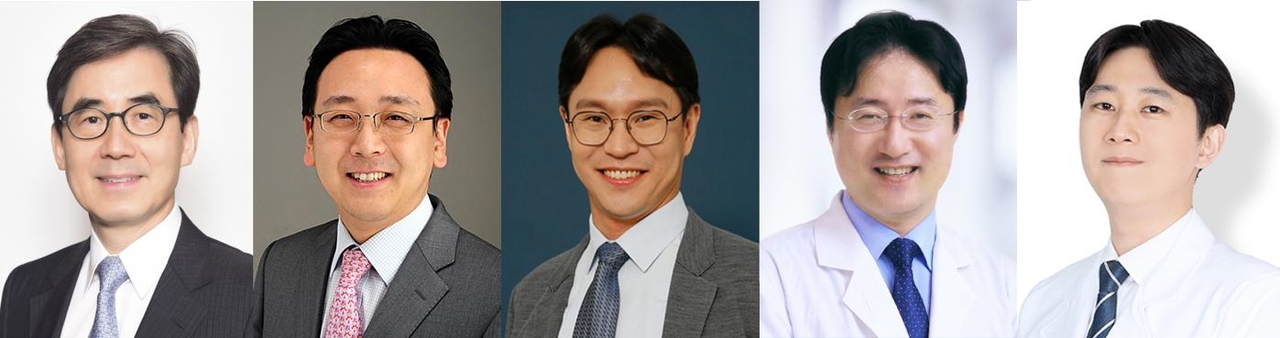 [사진 왼쪽부터] 서울대병원 의생명연구원 김효수 교수, 순환기내과 박경우·강지훈·양한모 교수, 보라매병원 순환기내과 박성준 교수