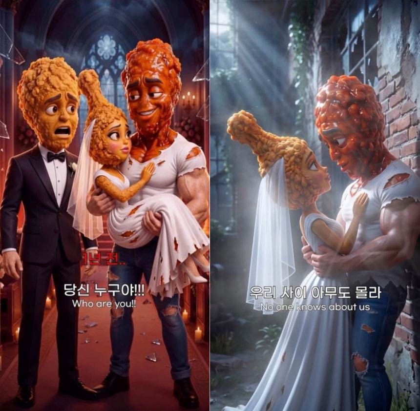 Screenshot of an AI-generated video posted to Pelicana's social media accounts (Pelicana)